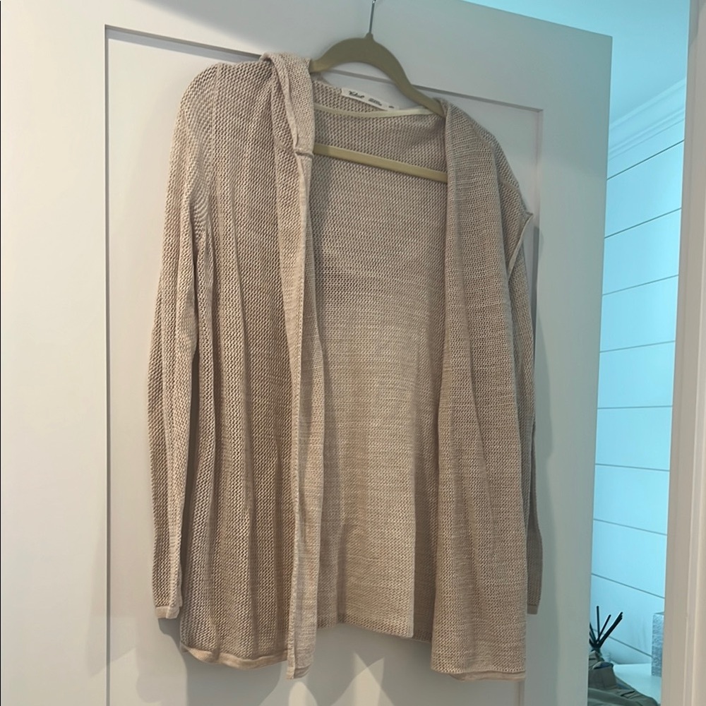 Woolrich Cream Open-Front Cardigan Sweater